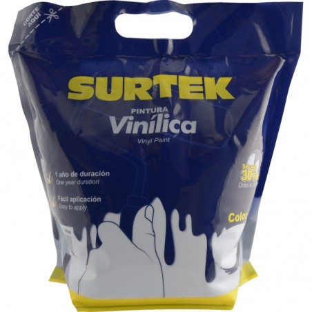 SPB2300 Surtek Pintura vinílica en bolsa , 3.7 Litros , Blanco