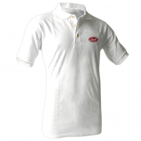 LPOBC Playera tipo polo Lock blanca talla CH Lock