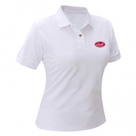 Playera tipo polo para dama Lock blanca talla CH Lock LPODBC