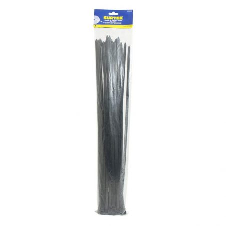 114213 Cinchos plásticos 300 x 4.6 mm, tensión 22 Kg de 50 piezas color negro Surtek