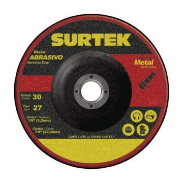 123326 Disco abrasivo tipo 27 para metal 7" x 1/8" Surtek