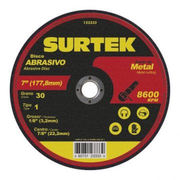 123333 Disco abrasivo tipo 1 para metal 7" x 1/8" Surtek