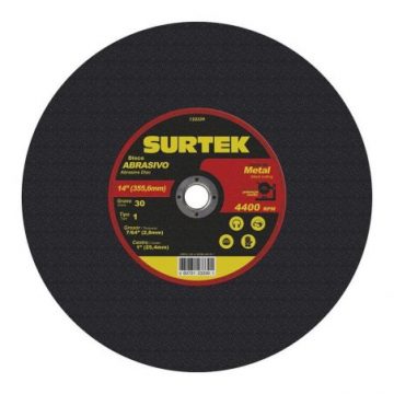 123339 Disco abrasivo tipo 1 para metal 14" x 7/64" para máquina estacionaria Surtek