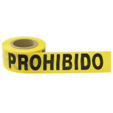 137299 Cinta para barricada "PROHIBIDO EL PASO" ancho 3" de 100 m Surtek