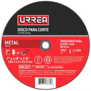 AMCS04 Disco abrasivo tipo 1 para metal 4-1/2" x 1/16" Urrea