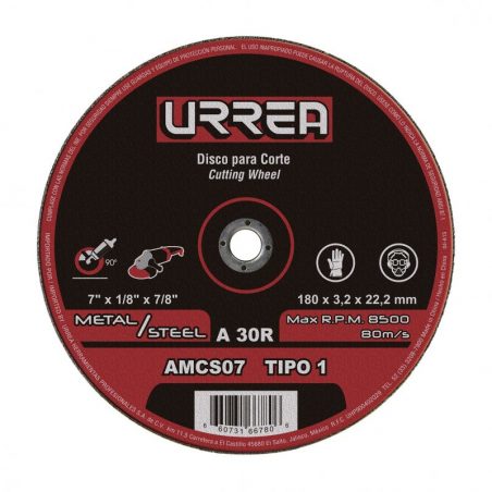 AMCS07 Disco abrasivo tipo 1 para metal 7" x 1/8" Urrea