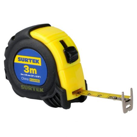 B122080 Flexómetro con carcasa anti-impacto 3 m x 5/8" Surtek