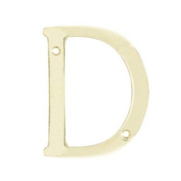 L701DLB Letra D slim 4" latón brillante Lock