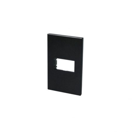 P600N Placa 1 módulo 1/3, línea Premium, color negro Surtek