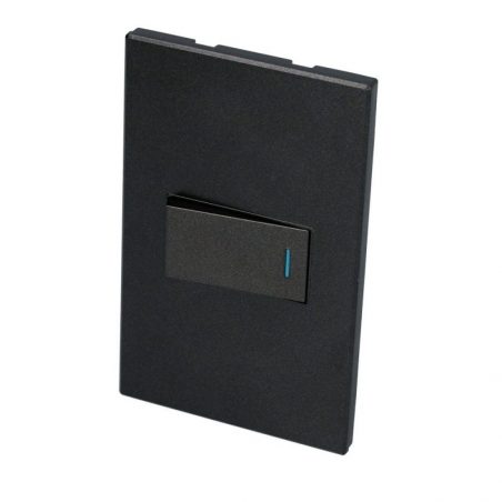 P619N Placa 1 Interruptor 1/3, línea Premium, color negro Surtek