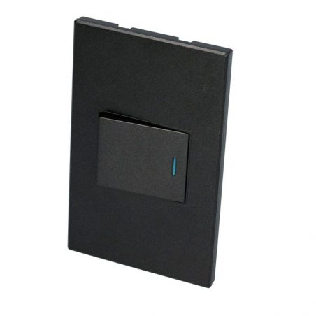 P620N Placa 1 Interruptor 1/2, línea Premium, color negro Surtek