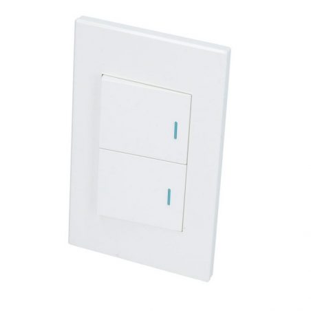 P622B Placa 2 Interruptor 1/2, línea Premium, color blanco Surtek