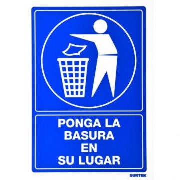 SES15 Señal "Ponga la basura en su lugar" Surtek