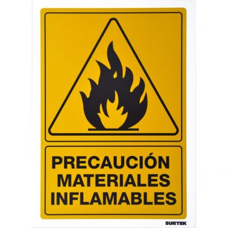 SES28 Señal "Precaución materiales inflamables" Surtek