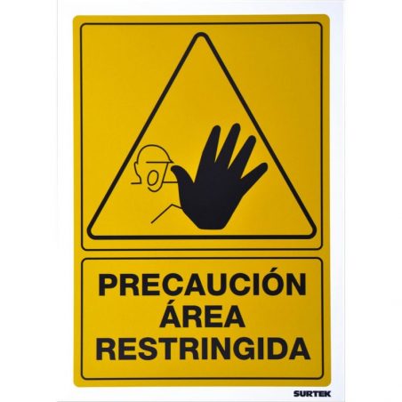 SES34 Señal "Precaución área restringida" Surtek