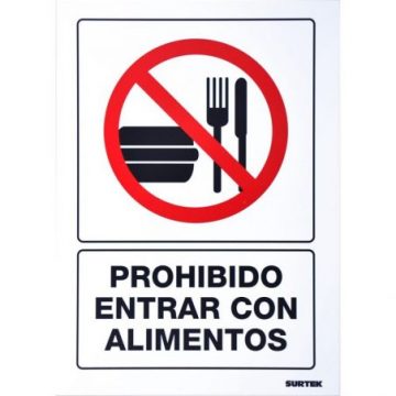 SES38 Señal "Prohibido entrar con alimentos" Surtek