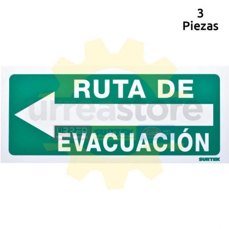 SES5 Señal  pulgadas Ruta de evacuación pulgadas izq. Surtek