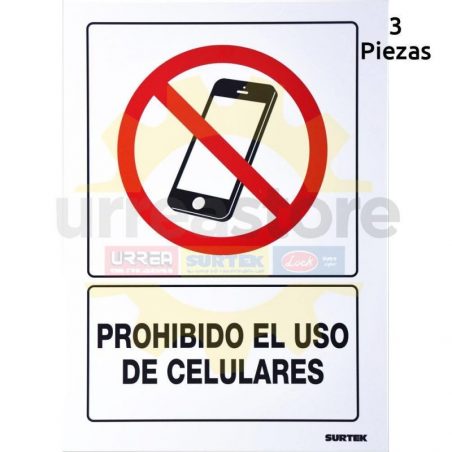 SES51 Señal  pulgadas Prohibido el uso de celulares pulgadas Surtek