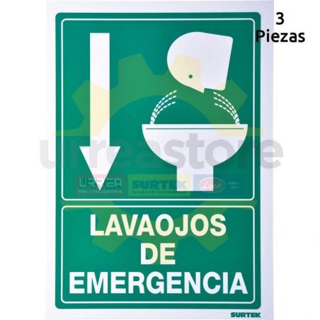 SES7 Señal  pulgadas Lava ojos emergencia pulgadas Surtek