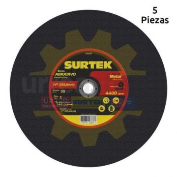 123337 Disco abrasivo tipo 1 para metal 14" x 7/64" Surtek