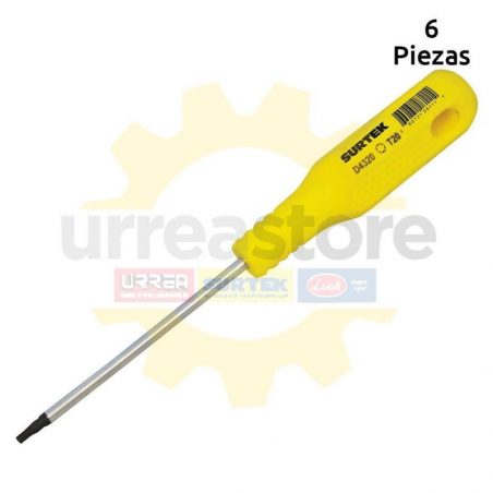 D4320 Destornillador amarillo barra redonda punta Torx T20 Surtek