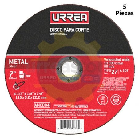 AMCD04 Disco t/27 metal4-1/2x1/8 pulgadas gral Urrea