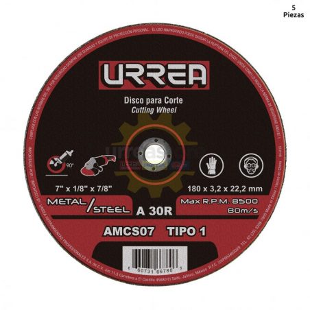 AMCS07 Disco t/1 metal 7x1/8 pulgadas gral Urrea