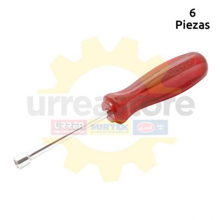 9208 Destornillador mango color rojo de caja, pulgadas 1/4 pulgadas Urrea