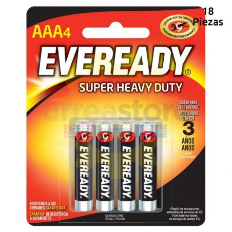 1212-4 Pila alcalina marca EvereadyNo.  AAA con 4 piezas Surtek