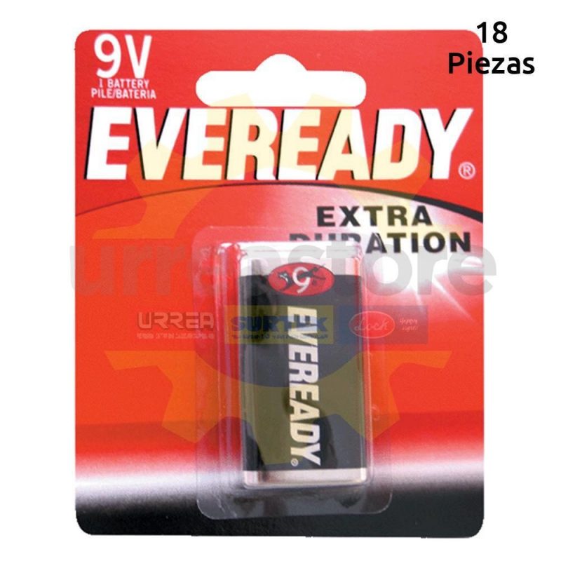 Pila alcalina marca Eveready 9V con 1 pieza Surtek 1222-1
