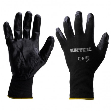 137404 Guantes Nylon recubrimiento de nitrilo talla mediana Surtek