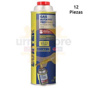 LGASO Lata de gas butano/propano con válvula roscada 275 g Surtek