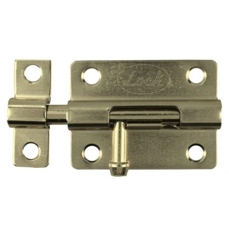 PABL8 Pasador de sobreponer tipo barril acabado latón brillante, 8 cm Lock