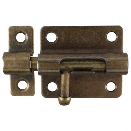 PABA8 Pasador de sobreponer tipo barril acabado latón antiguo, 8 cm Lock