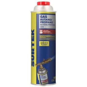 LGASO Lata de gas butano/propano con válvula roscada 275 g Surtek