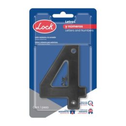 Número 4 bold 4" negro Lock