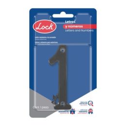 Número 1 slim 4" negro Lock