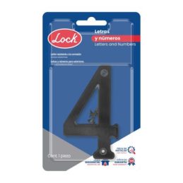 Número 4 slim 4" negro Lock