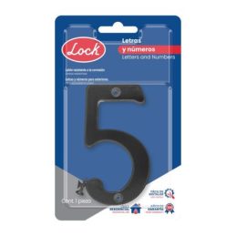 Número 5 slim 4" negro Lock