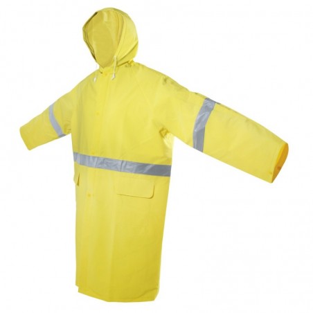 137611 Surtek Gabardina impermeable con reflejante color amarillo talla chica