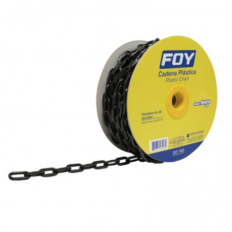 143437 Cadena plast 3mm 1/8 pulgadas 50m ngro Foy