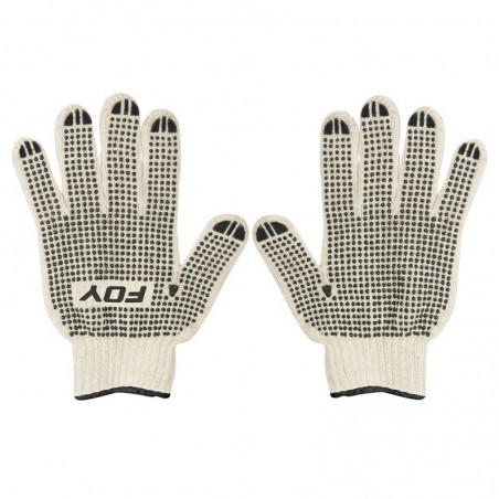 144153 Guantes de algodón con puntos pvc talla mediana Foy