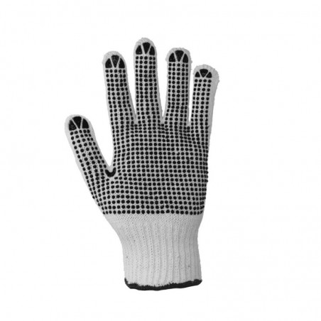 144154 Guantes de algodón con puntos pvc talla grande Foy