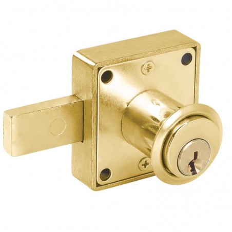 15CM Cerradura mueble cuadrad cilindro corto latón brillante Lock