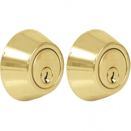 16CE Cerrojo tubular doble acabado latón brillante Lock