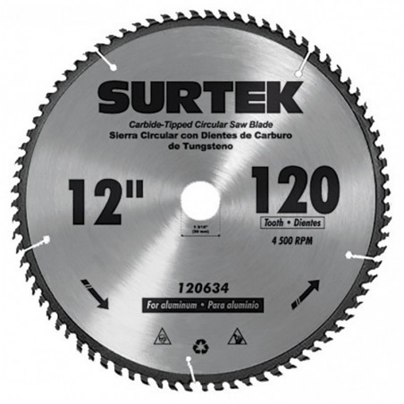 120625 Surtek Disco para sierra circular p/ aluminio 10 pulgadas 80 dientes