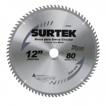 120632 Disco para sierra circular 12 pulgadas 80 dientes Surtek