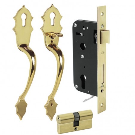 L119QLB Conjunto Classic llave de puntos latón brillante Lock