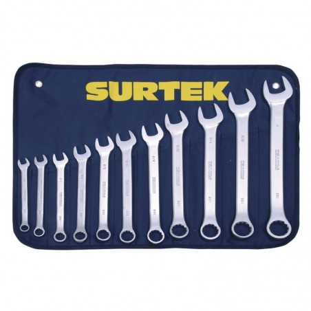 COM12 Surtek Juego 11 llaves comb satinadas 12 puntas en pulgadas