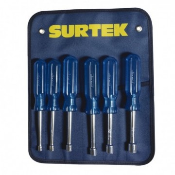 D3500S Surtek Juego 6 destornilladores azules de caja en pulgadas